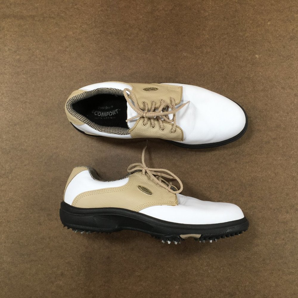 Footjoy Ecomfort Golf Shoes Womens Size 8.5m White Beige 98597